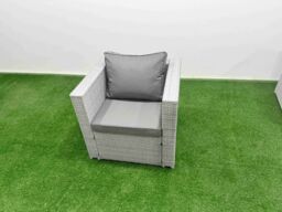 Fimous 10 Seat Rattan Lounge Sofa Set Outdoor Garden Furniture Set in Light Grey - thumbnail 6