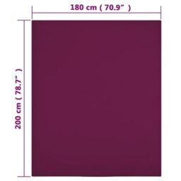 Berkfield Home Jersey Fitted Sheets 2 pcs Bordeaux 180x200 cm Cotton in Red - thumbnail 4