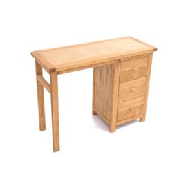 Cabinet Bits Lugo 3 Drawer Desk - Dressing Table Wood Knob in Light Brown - thumbnail 3