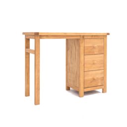 Cabinet Bits Lugo 3 Drawer Desk - Dressing Table Wood Knob in Light Brown - thumbnail 2