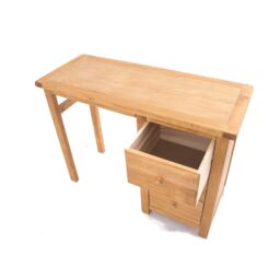 Cabinet Bits Lugo 3 Drawer Desk - Dressing Table Wood Knob in Light Brown - thumbnail 4