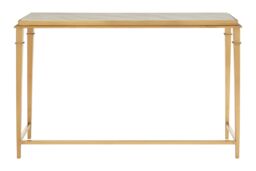 Orsina Elegant Rectangular Console Table, Marble Top Console Table For Livingroom, Gold Design Hallway Table
