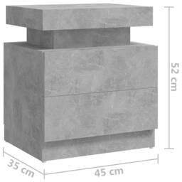 Berkfield Home Bedside Cabinet Concrete Grey 45x35x52 cm Engineered Wood - Size: 45 x 35 x 52 cm - thumbnail 7