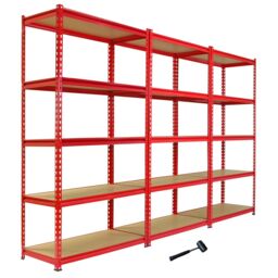 Monstershop 3 x Z-Rax Metal Racking Unit Red 90cm & Free Mallet - thumbnail 1