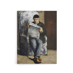 "Artery8 The Artists Father Reading Newspaper Cezanne Canvas Wall Art Print - Size: W12"" x H16""" - thumbnail 1