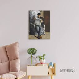 "Artery8 The Artists Father Reading Newspaper Cezanne Canvas Wall Art Print - Size: W12"" x H16""" - thumbnail 3
