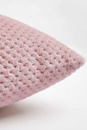 OHS 4 Pack of Waffle Fleece Square Cushion Covers in Light Pink - Size: 45 cm x 45 cm - thumbnail 3
