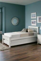 Time4sleep Atlantis White Wooden Guest Bed Including Underbed - Size: Single - thumbnail 1