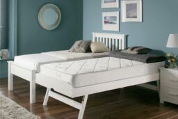 Time4sleep Atlantis White Wooden Guest Bed Including Underbed - Size: Single - thumbnail 2