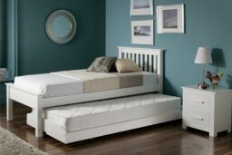 Time4sleep Atlantis White Wooden Guest Bed Including Underbed - Size: Single - thumbnail 3