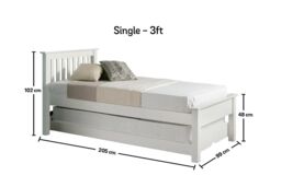 Time4sleep Atlantis White Wooden Guest Bed Including Underbed - Size: Single - thumbnail 4