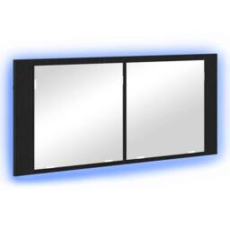 Berkfield Home LED Mirror Cabinet Black Oak 100x12x45 cm Engineered Wood - Size: 100 x 12 x 45 cm - thumbnail 3