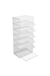 Living and Home 6-Tier Foldable Storage Cabinet Shoes Organizer with Doors in White - thumbnail 3