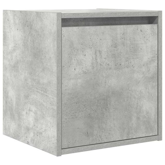Berkfield Home Wall-Mounted Bedside Cabinet Concrete Grey 38x34x40 cm - Size: 38 x 34 x 40 cm - image 1