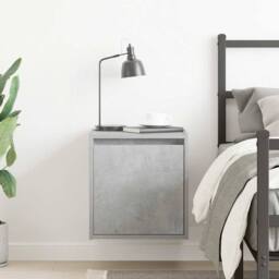 Berkfield Home Wall-Mounted Bedside Cabinet Concrete Grey 38x34x40 cm - Size: 38 x 34 x 40 cm - thumbnail 3