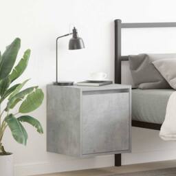 Berkfield Home Wall-Mounted Bedside Cabinet Concrete Grey 38x34x40 cm - Size: 38 x 34 x 40 cm - thumbnail 2