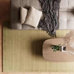 Kukoon Natural Wool Plush Pile Sage Green Area Rug - Size: 160 cm x 230 cm - thumbnail 3