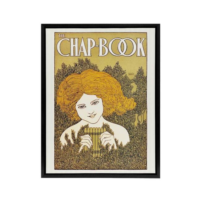 "Artery8 W H Bradley The Chapbook Pipes June Vintage Cover Framed Canvas Art in Green - Size: W12"" x H16""" - image 1