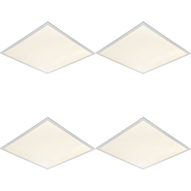 Loops 4 PACK Anti-Glare Ceiling Panel Light - 40W Cool White LED - White Paint - image 1