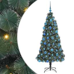 Berkfield Home Artificial Pre-lit Christmas Tree with Ball Set Green 180 cm - thumbnail 2
