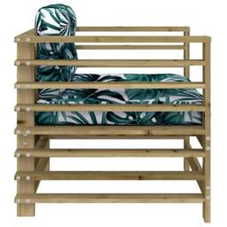Berkfield Home Beautiful Garden Chairs with Cushions 2 pcs Impregnated Wood Pine in Brown - thumbnail 5