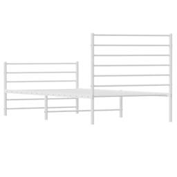 Berkfield Home Metal Bed Frame with Headboard & Footboard White 100x190 cm - thumbnail 8