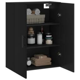 Berkfield Home Wall Mounted Cabinet Black 69.5x34x90 cm - thumbnail 5