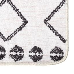 Berkfield Home Rug Washable 160x230 cm Black & White Anti Slip - Size: 100 cm diameter - thumbnail 2