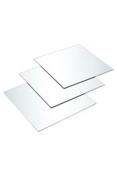 Living and Home 3pcs Acrylic Adhesive Wall Mirror Tiles in Clear - thumbnail 5