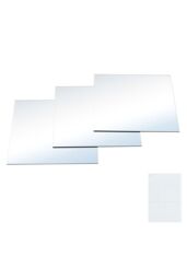 Living and Home 3pcs Acrylic Adhesive Wall Mirror Tiles in Clear - thumbnail 2