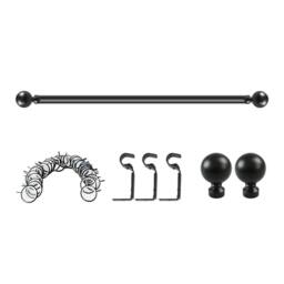 Marlow Steel Curtain Rod Set Extendable Adjustable with Quiet Operation in Black - thumbnail 5