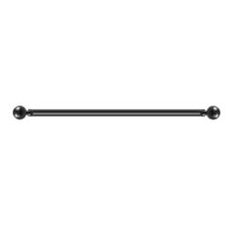 Marlow Steel Curtain Rod Set Extendable Adjustable with Quiet Operation in Black