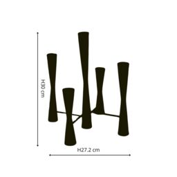 Ivyline Parker 5 Piece Black Candle Centerpiece H42cm W27.5cm - thumbnail 2