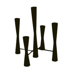 Ivyline Parker 5 Piece Black Candle Centerpiece H42cm W27.5cm - thumbnail 1