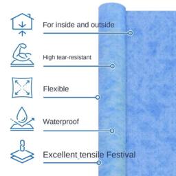 FLAVORA 30M Waterproof Tanking Matting Membrane Under Tile in Blue - Size: 180 cm width x 180 cm drop - thumbnail 3