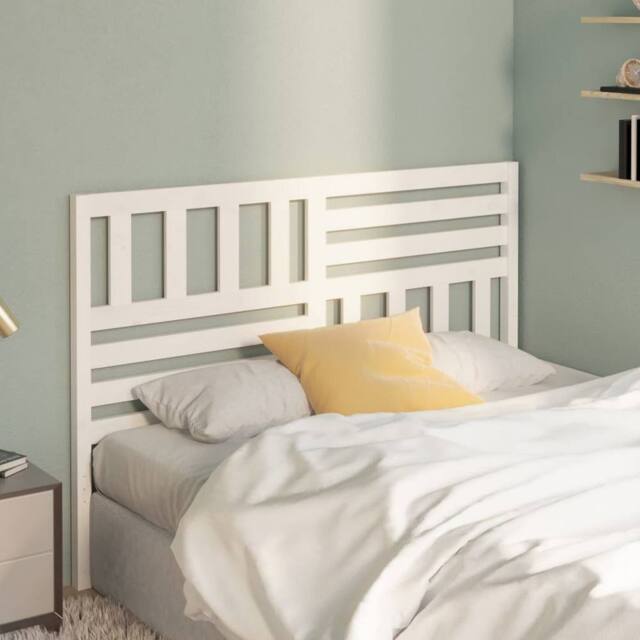 Berkfield Home Beautiful Bed Headboard White 146x4x100 cm Solid Wood Pine - Size: 146 x 4 x 100 cm - image 1