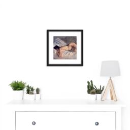Artery8 Georg Hendrik Breitner Lying Naked 1887 8X8 Inch Square Wooden Framed Wall Art Print Picture with Mount in Black - thumbnail 2