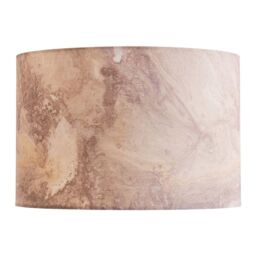 ValueLights Leanne Marble Effect Drum Easy Fit Ceiling Pendant Lamp Shade & Bulb in Stone - thumbnail 2
