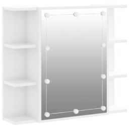 Berkfield Home Mirror Cabinet with LED High Gloss White 70x16.5x60 cm - thumbnail 2