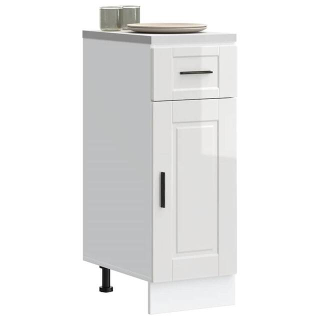 Berkfield Home Kitchen Base Cabinet Porto High Gloss White Engineered Wood - image 1