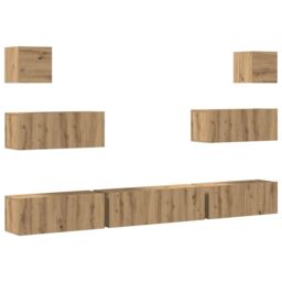 Berkfield Home 7 Piece TV Cabinet Set Wall-mounted Artisan Oak Engineered Wood - thumbnail 2
