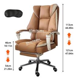 Ventryn Executive Office Chair Swivel Recliner Gaming Computer in Brown - thumbnail 2