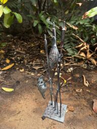 Inspirational Gifting Birds on Reeds Garden Sculpture Statue Ornament in Bronze - thumbnail 3