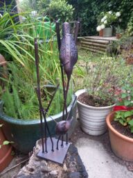 Inspirational Gifting Birds on Reeds Garden Sculpture Statue Ornament in Bronze - thumbnail 6