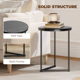 Wyld Haus Tolira Set of 2 Black Marble Effect Nesting Tables - thumbnail 6