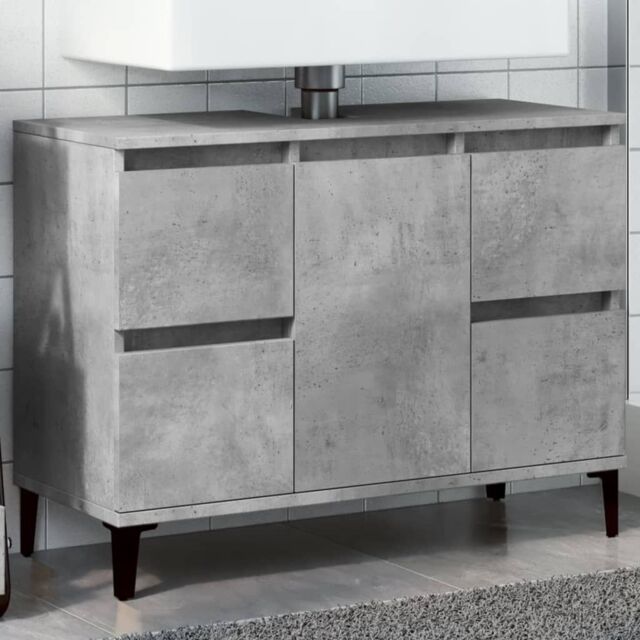 Berkfield Home Sink Cabinet Concrete Grey 80x33x60 cm Engineered Wood - Size: 80 x 33 x 60 cm - image 1