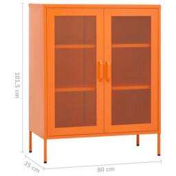 Berkfield Home Storage Cabinet Orange 80x35x101.5 cm Steel - thumbnail 9
