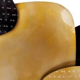 Wyld and Coco Geometric Black and Gold Iron Wall Sculpture Modern Glam Horizontal - Size: 81 cm x 49 cm - thumbnail 5