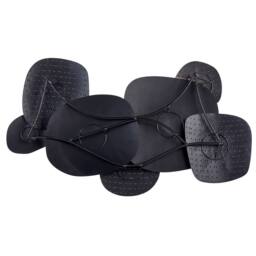Wyld and Coco Geometric Black and Gold Iron Wall Sculpture Modern Glam Horizontal - Size: 81 cm x 49 cm - thumbnail 3