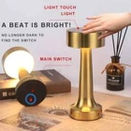 EONLION LED Table Night Lamp Minimalist Bar Restaurant Rechargeable in Gold - thumbnail 2